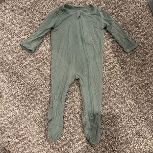 Green Footie One Piece with Snap Closures